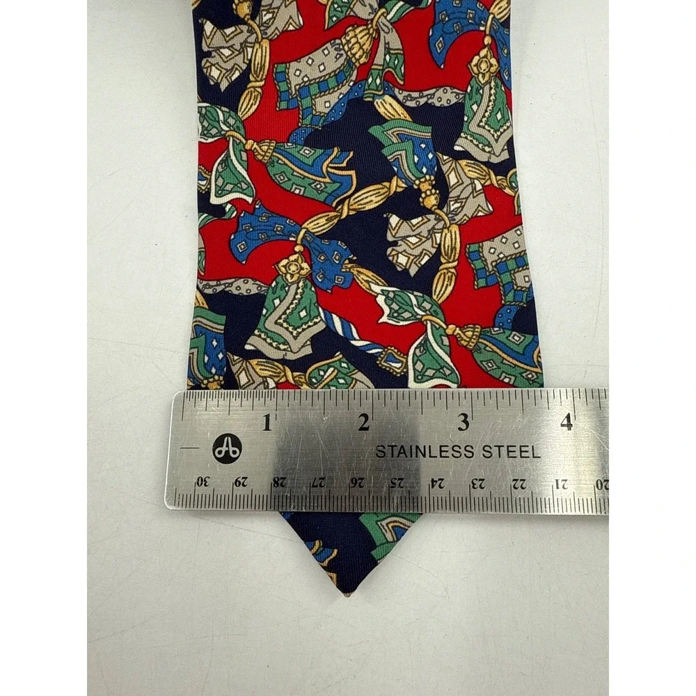 Burberrys Silk Tie Men's Blue Red Gold Green‎ Designer Luxury Necktie 62